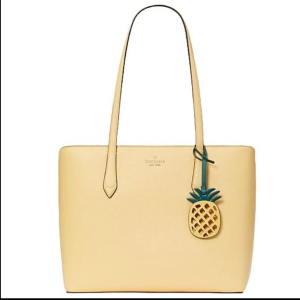 NWT Kate Spade Marlee Yellow Tote Bag/Purse with Pineapple Charm
